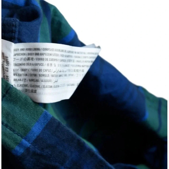 Abercrombie Mens Cotton Windbreaker Shacket Jacket Sz S Plaid Preppy Coastal - Picture 11 of 11